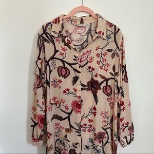 KASHISH India Long Floral Tunic Dress Top Large